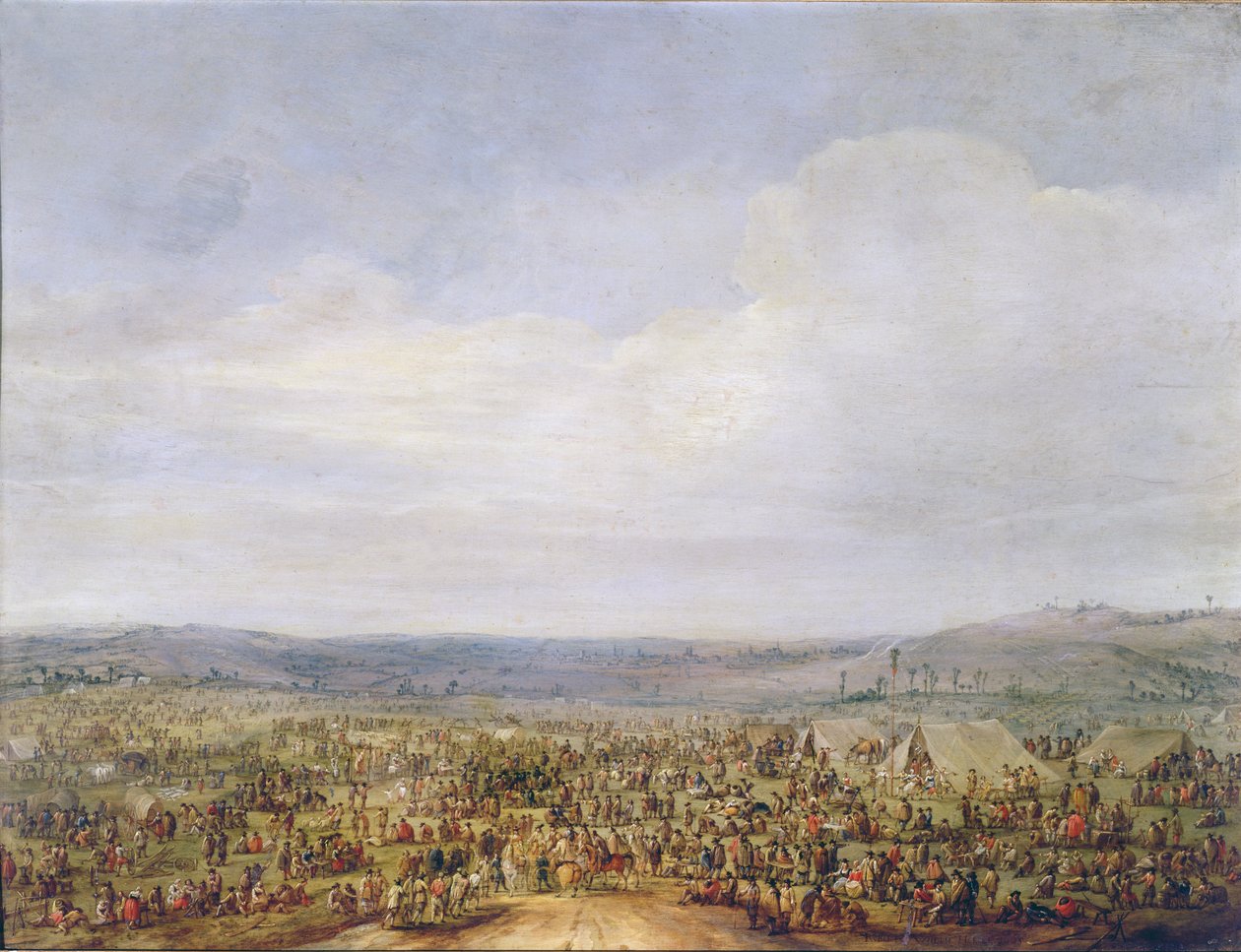 Katonai tábor (olaj, réz) alkotó: Robert van den Hoecke
