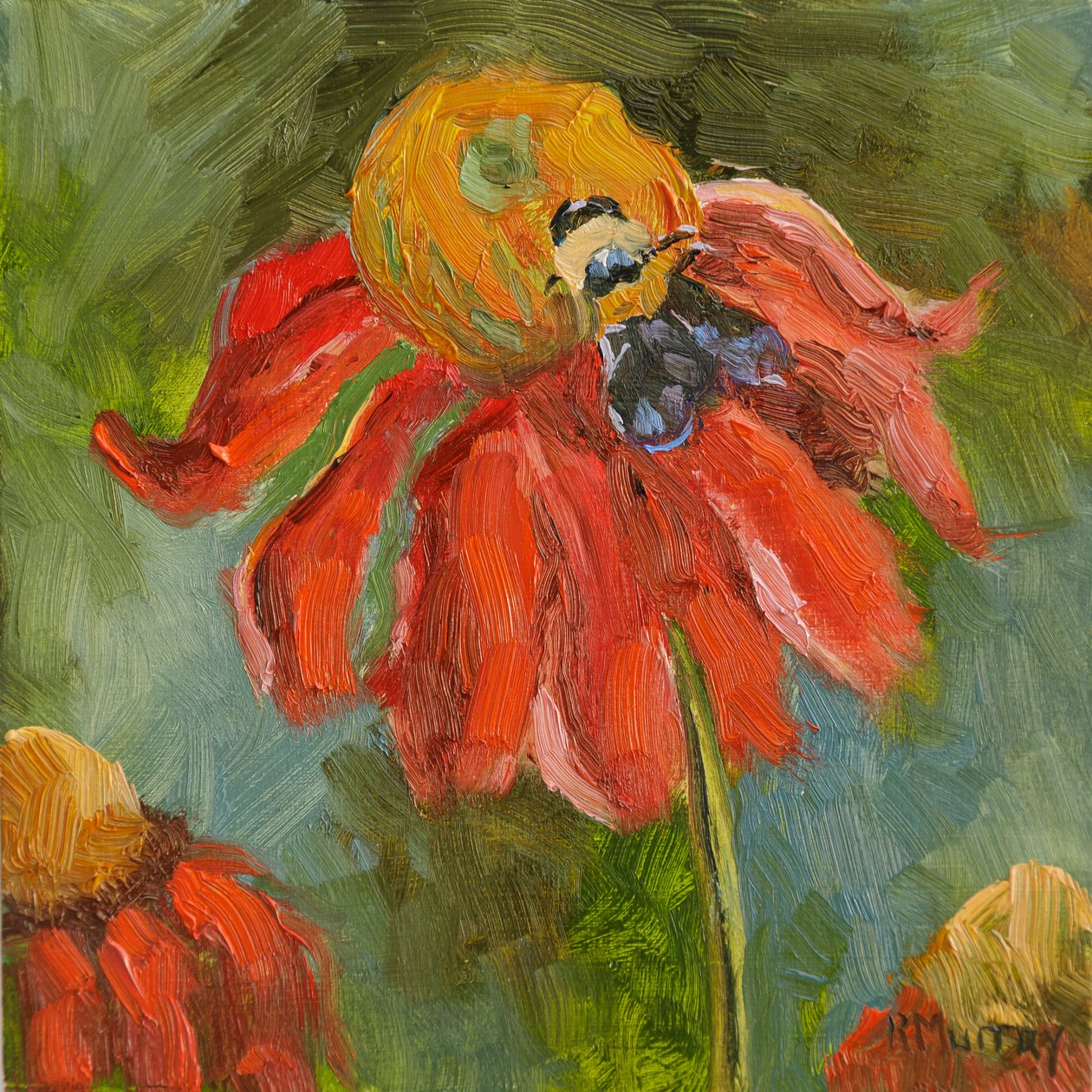 Kismet Coneflower, 2023 (olaj, tábla) alkotó: Roberta Murray