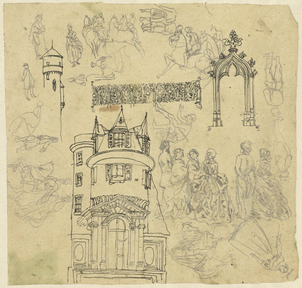 Építészet és figurák alkotó: Rodolphe Bresdin