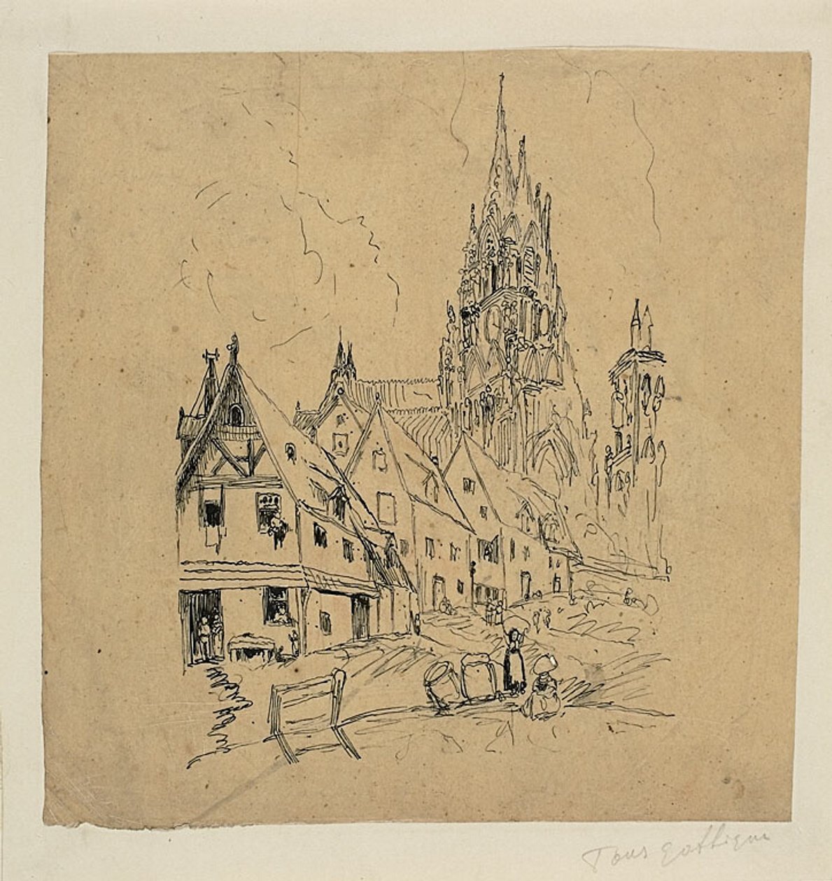 Gótikus katedrális alkotó: Rodolphe Bresdin