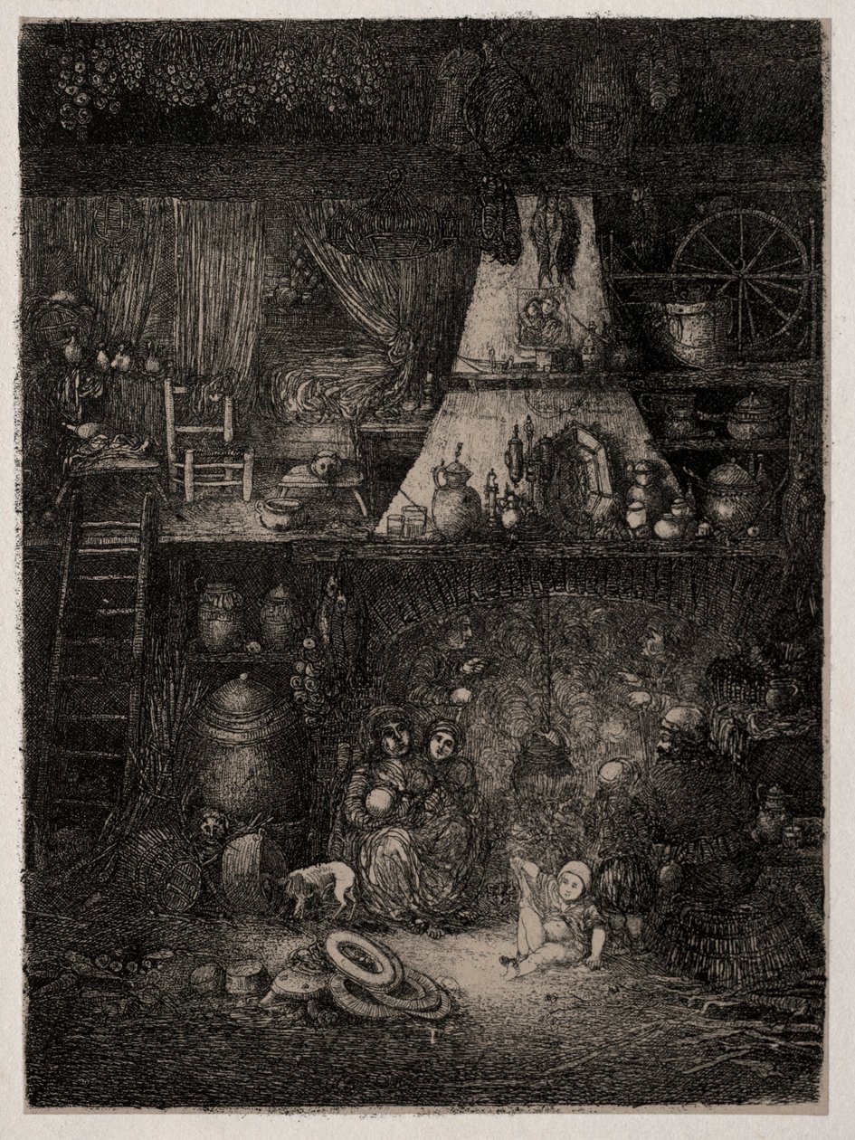 Parasztbelső Haute-Garonne-ban, 1858. alkotó: Rodolphe Bresdin