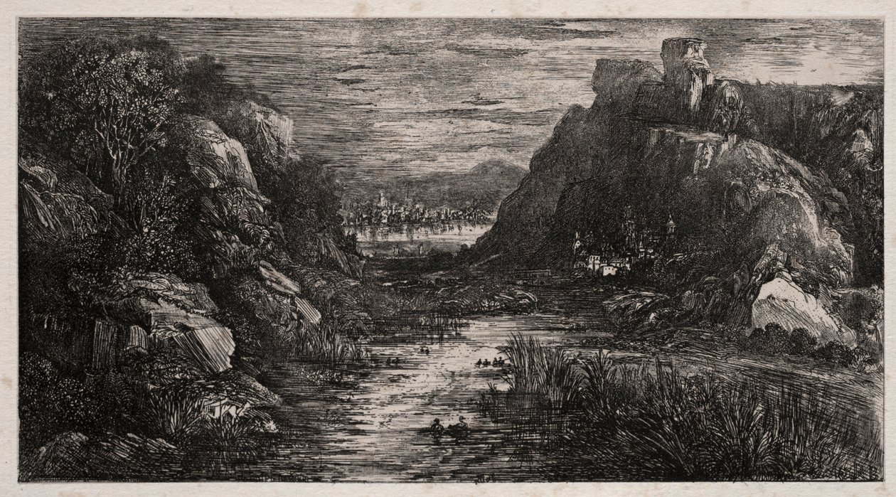 A távoli város, 1868. alkotó: Rodolphe Bresdin