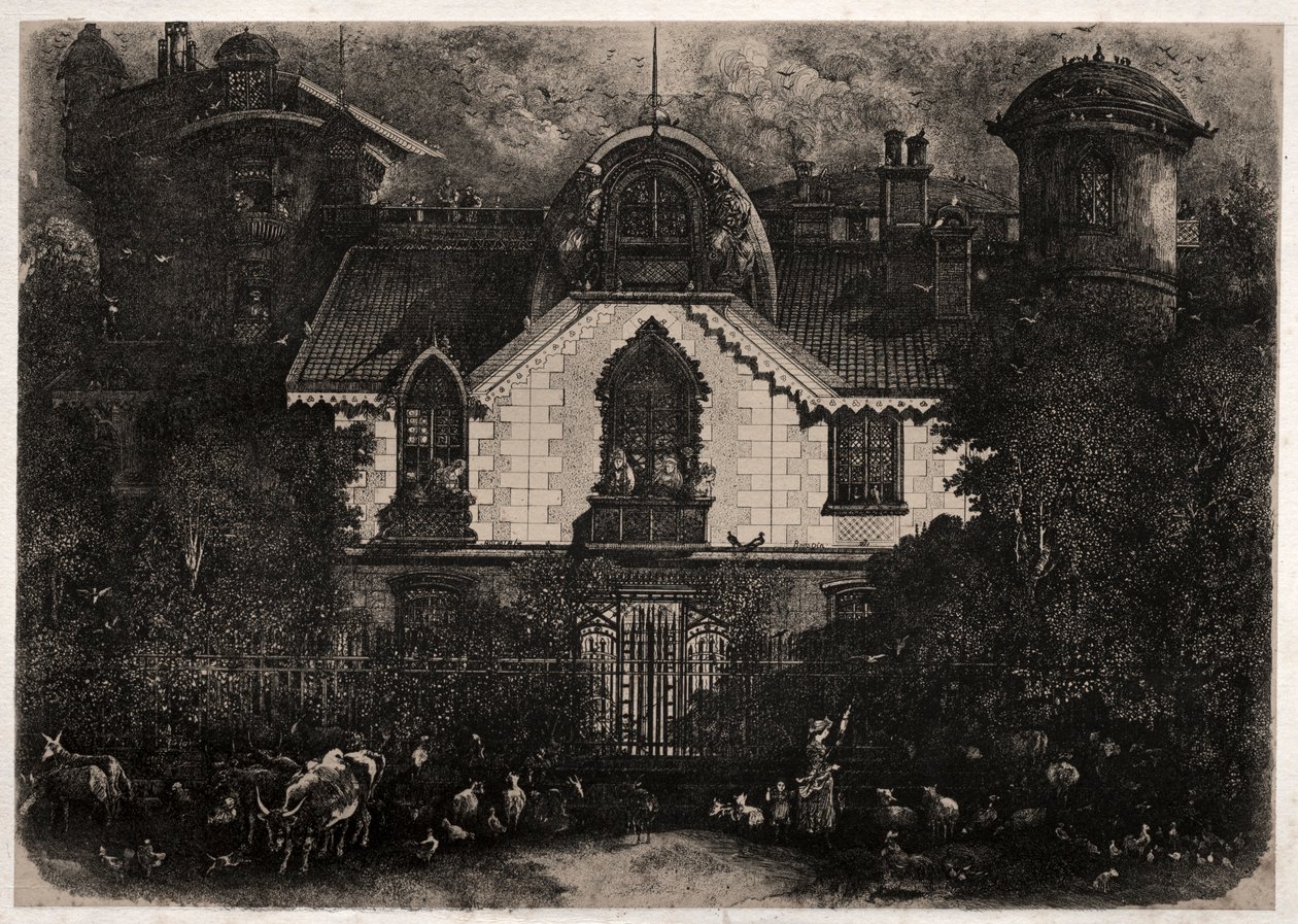 Az elvarázsolt ház, 1871. alkotó: Rodolphe Bresdin