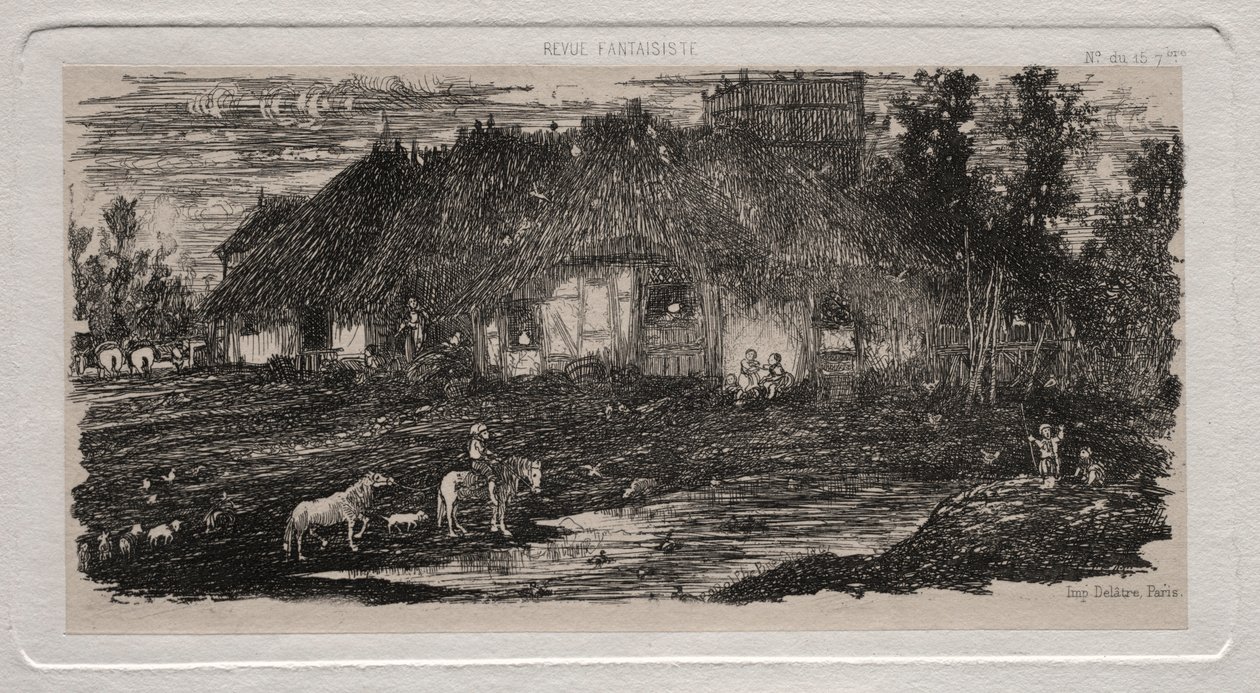 A tanyaudvar, 1861. alkotó: Rodolphe Bresdin