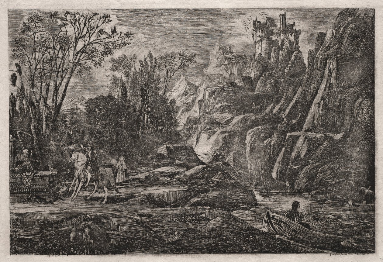 A lovag és a halál, 1866. alkotó: Rodolphe Bresdin