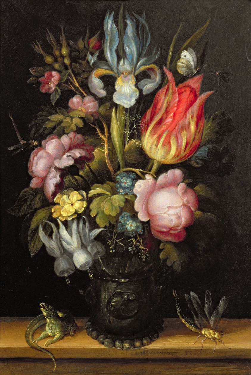 Virágdarab Roemerrel, 1615 körül (olaj, réz) alkotó: Roelandt Jacobsz. Savery
