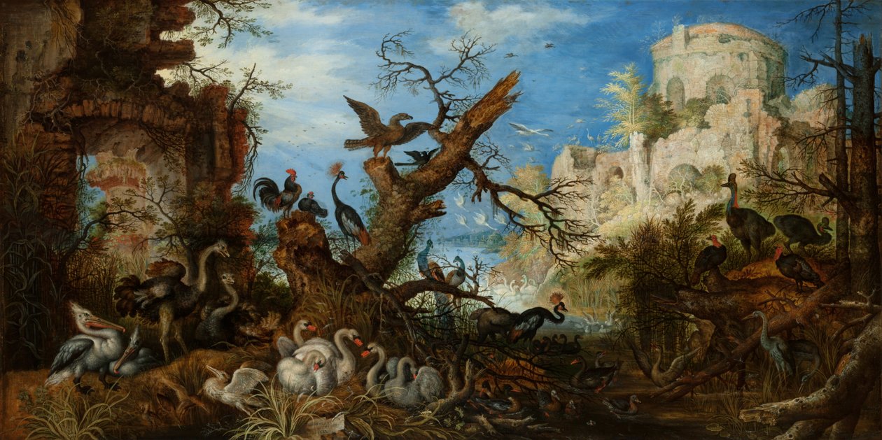 Tájkép madarakkal, 1622 alkotó: Roelandt Jacobsz. Savery