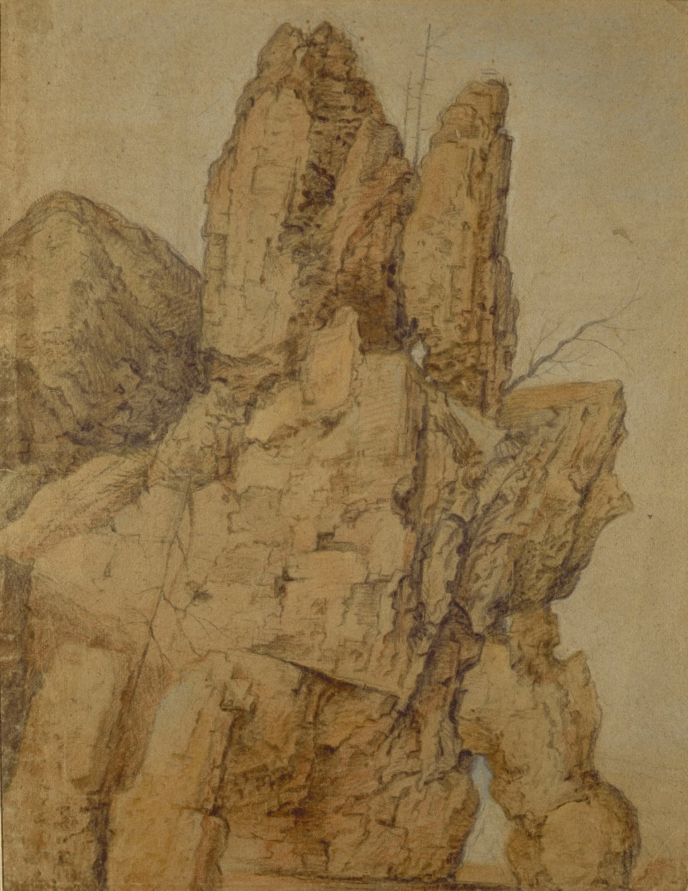 Rocky Mountain (pasztell és kréta papíron) alkotó: Roelandt Jacobsz. Savery