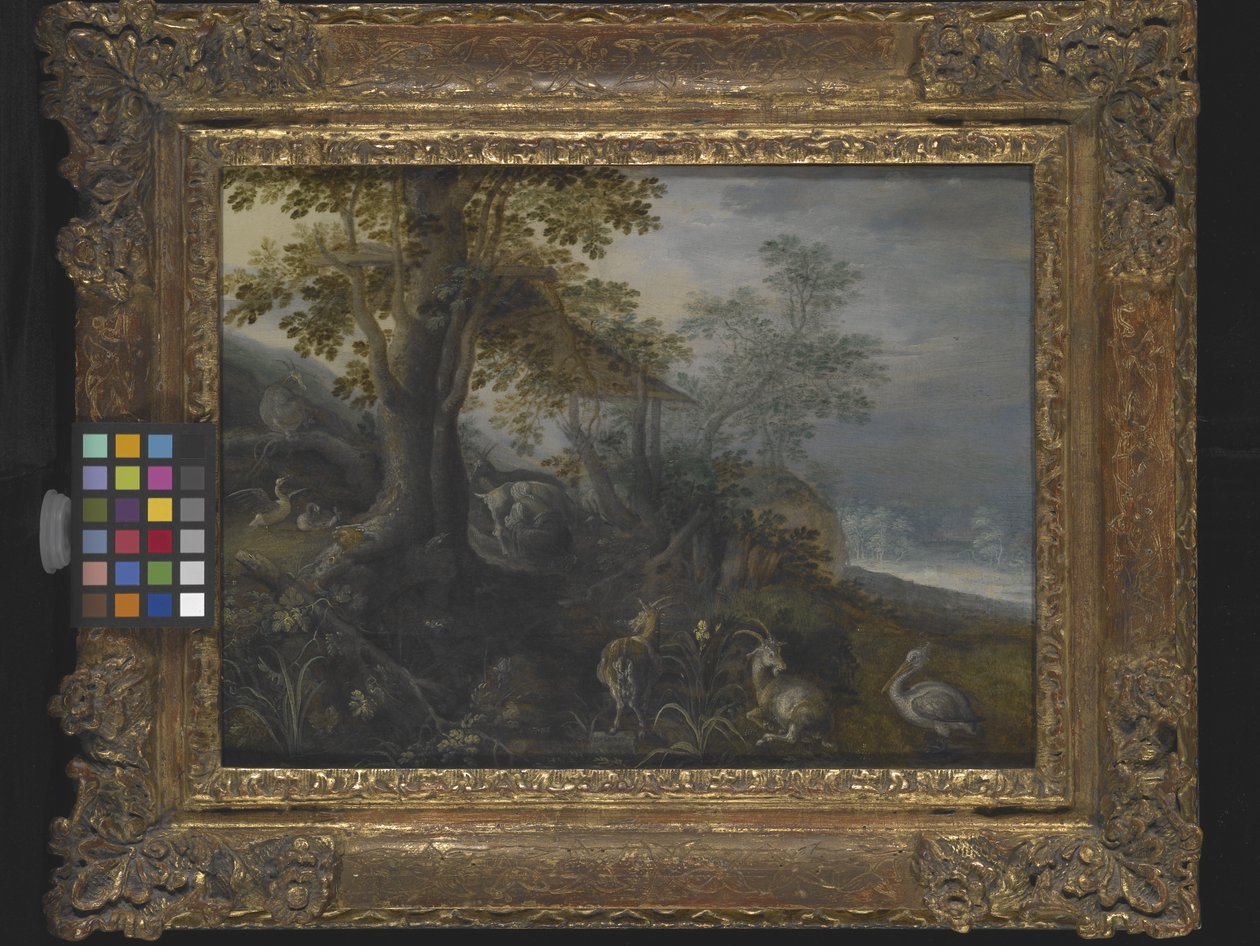 Táj állatokkal (olaj, fa) alkotó: Roelandt Jacobsz. Savery