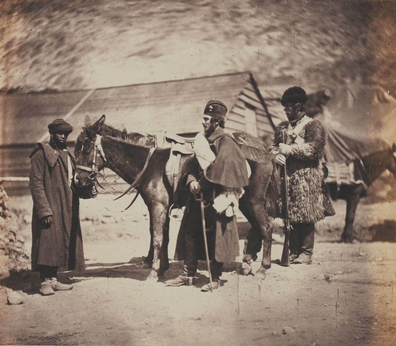 Burnaby kapitány, gránátos gárda és núbiai szolga alkotó: Roger Fenton