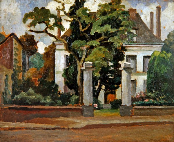 Külvárosi ház (olaj, panel) alkotó: Roger Eliot Fry