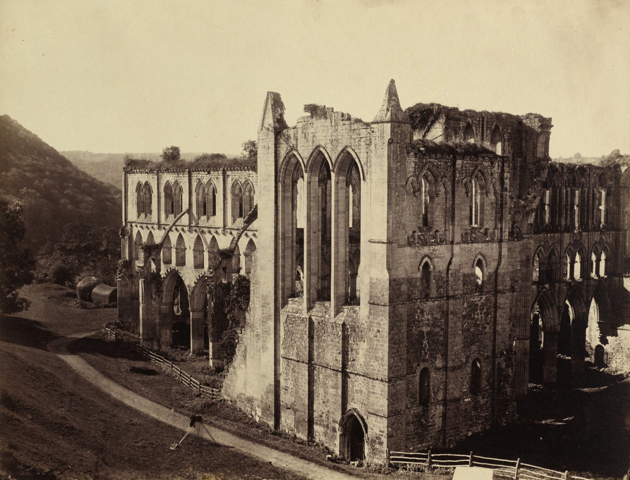 Rievaulx apátság, az északi kereszthajó, 1854. alkotó: Roger Fenton