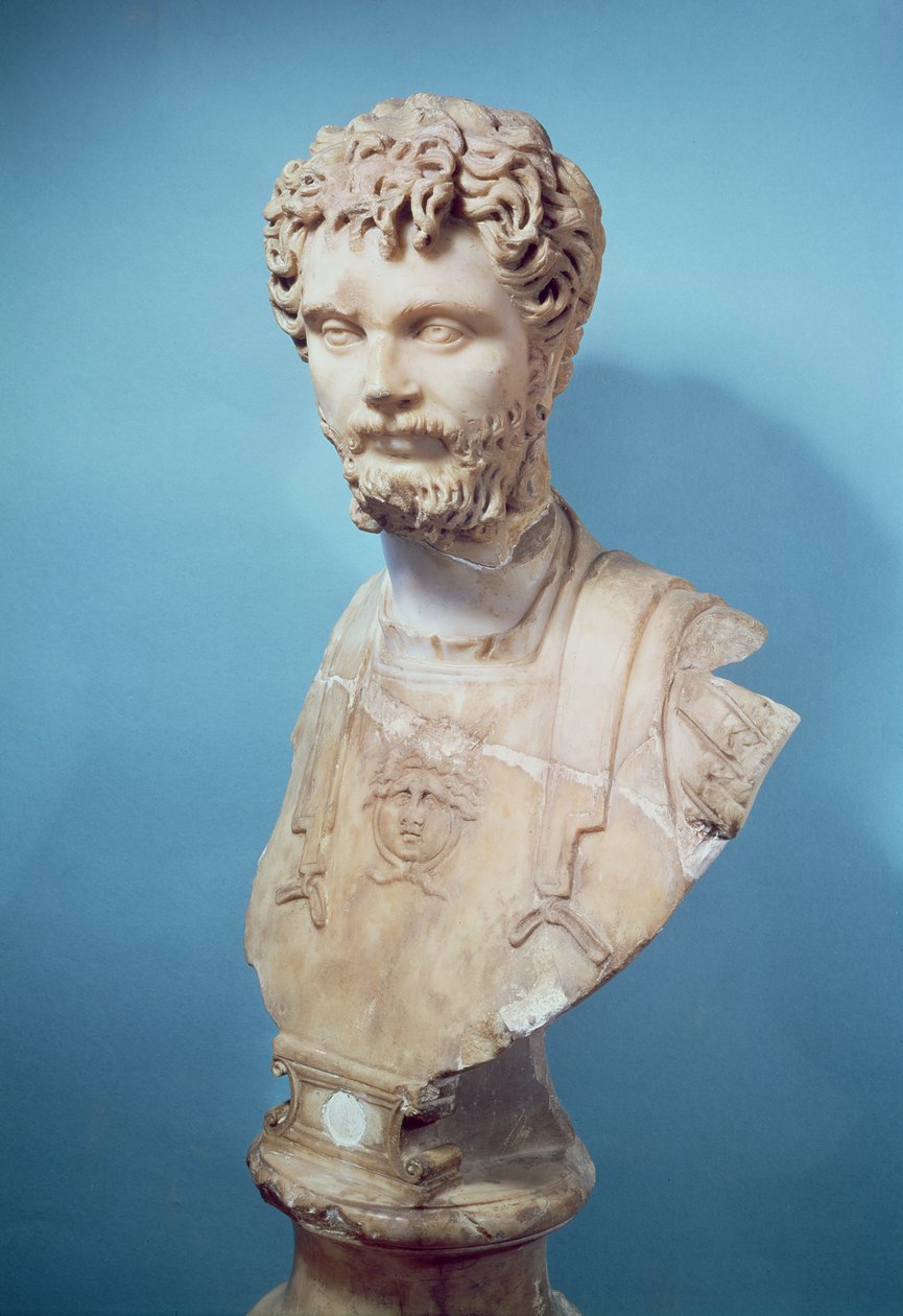 Septimius Severus (145-211) mellszobra (márvány) alkotó: Roman