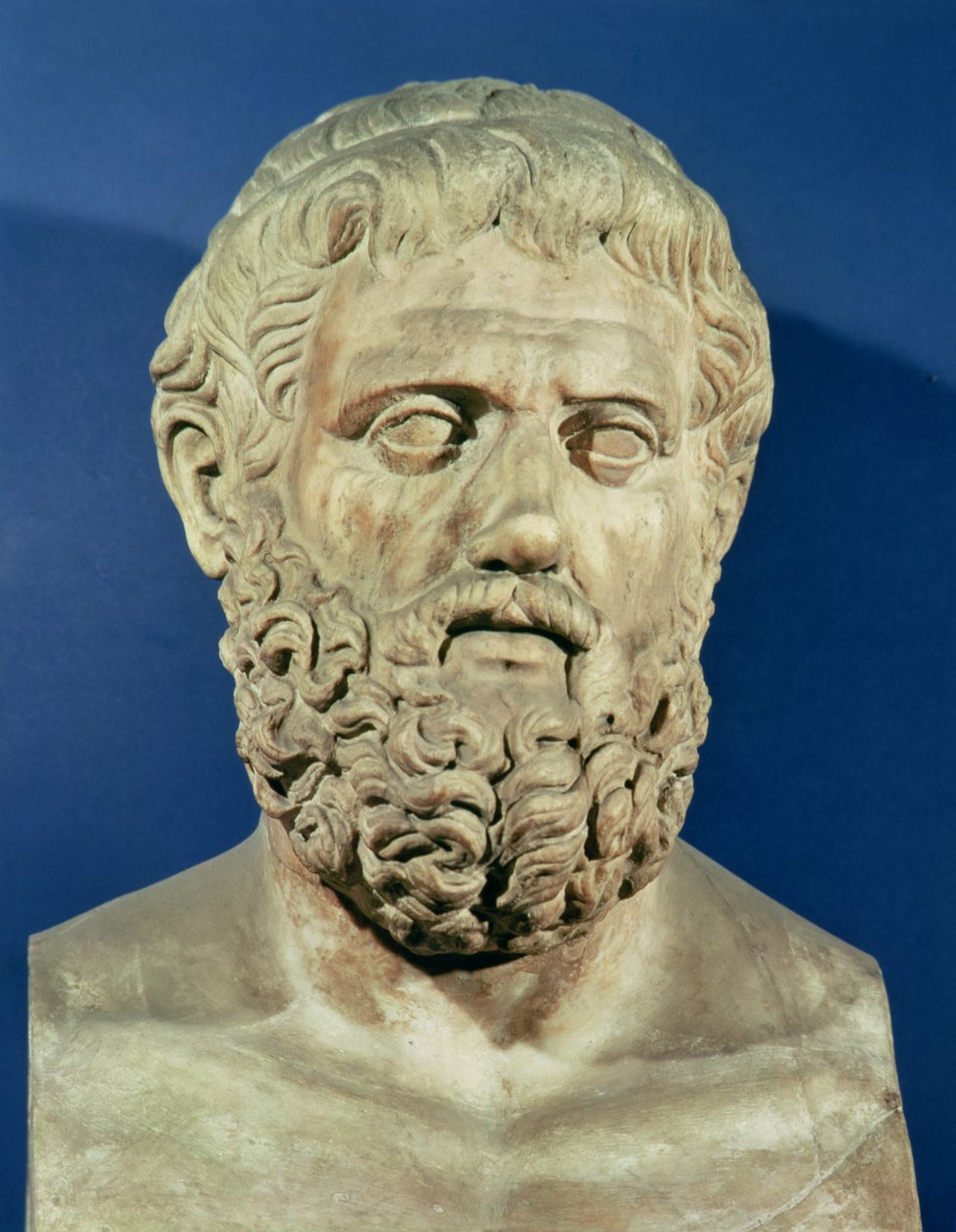 Szophoklész mellszobra (i.e. 496-406) (márvány) alkotó: Roman