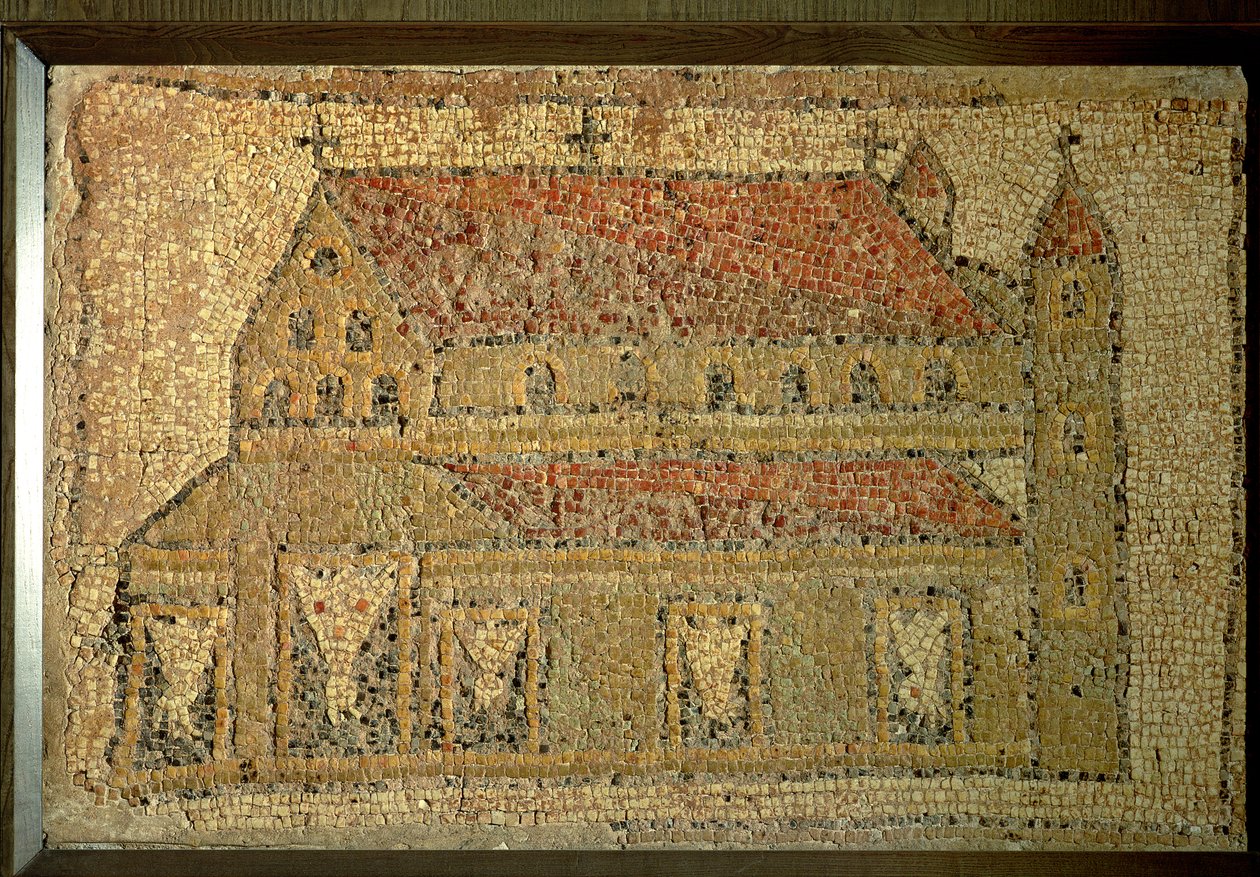 Keresztény bazilika, mozaikburkolat, római kor, Kr.u. 5. század 2. fele (márvány, mészkő, homokkő és kerámia) alkotó: Roman