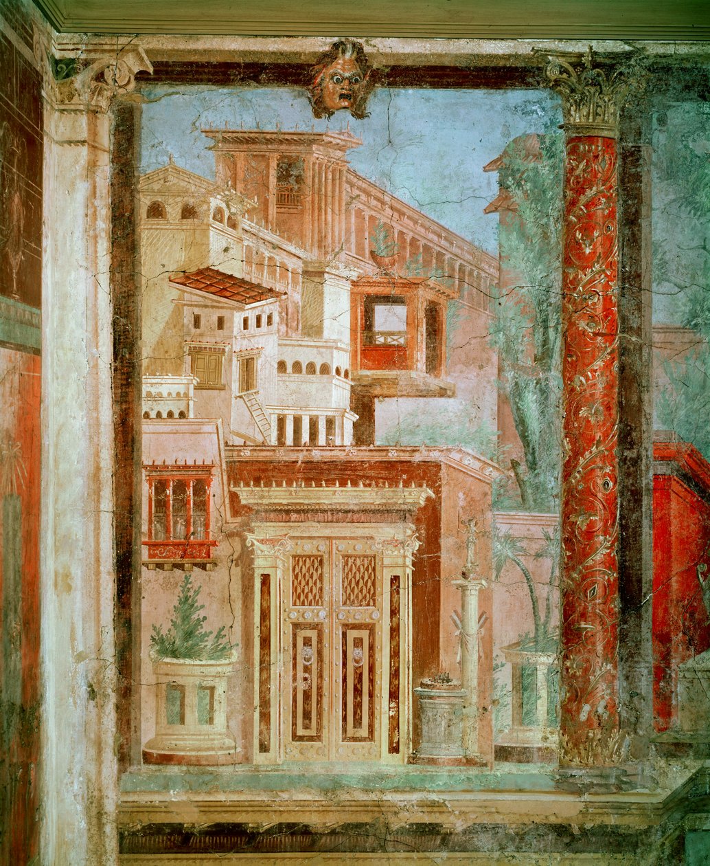 Panel Cubiculumból P Fannius Boscoreale-i villájának hálószobájából, Pompeii, Kr.e. 50-40 (falfestmény) alkotó: Roman