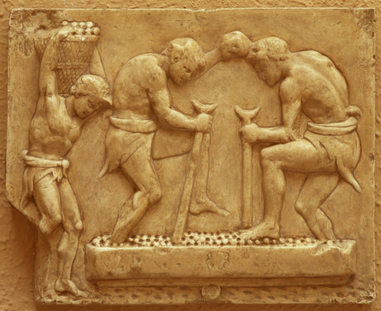 A szőlő préselése (márvány) alkotó: Roman