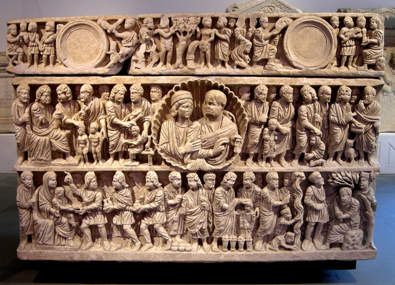 Krisztus csodáinak szarkofágja, 375 körül (márvány) alkotó: Roman