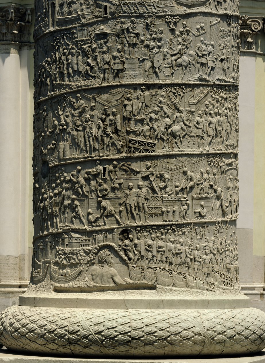 A dákok elleni csata, részlet Traianus oszlopából, i.sz. 113 (mészkő) alkotó: Roman