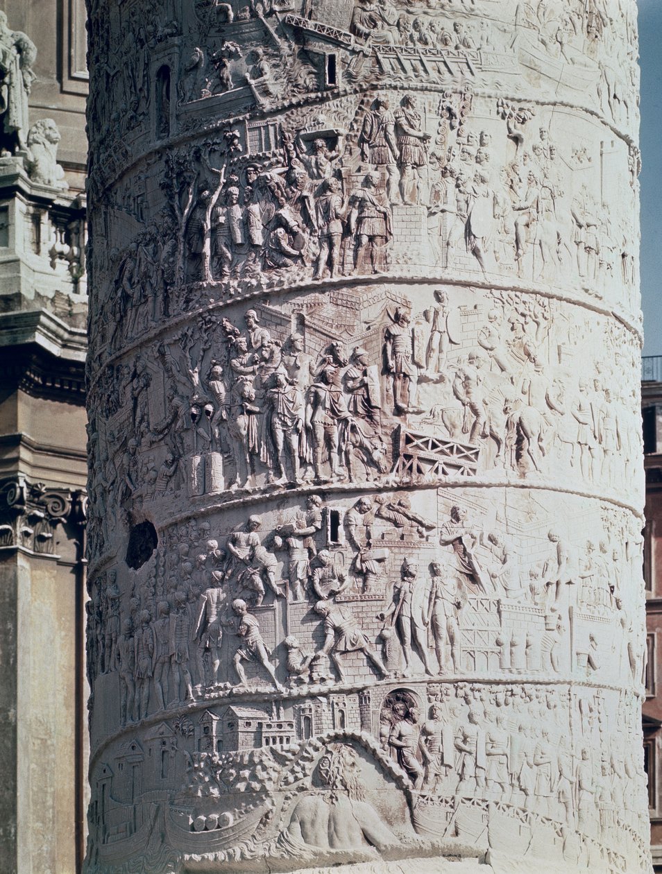 A dákok elleni csata, részlet Traianus oszlopából, i.sz. 113 (mészkő) alkotó: Roman