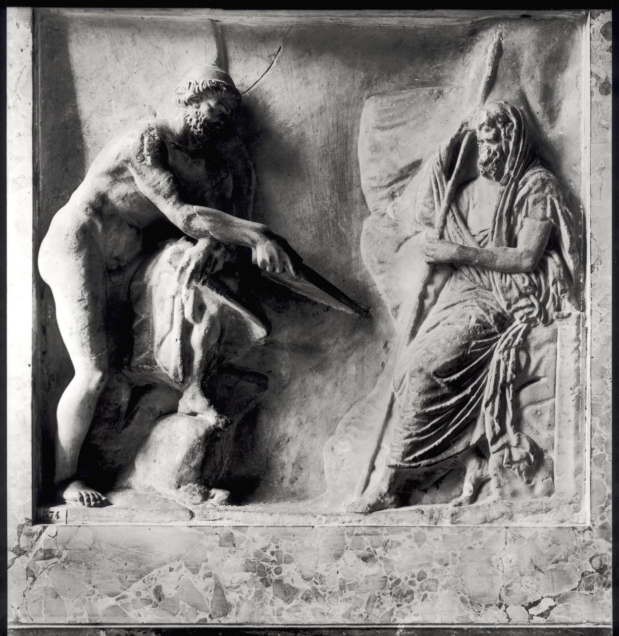 Ulysses tanácsadó Teiresias, Kr.u. 1. vagy 2. század (márvány) alkotó: Roman