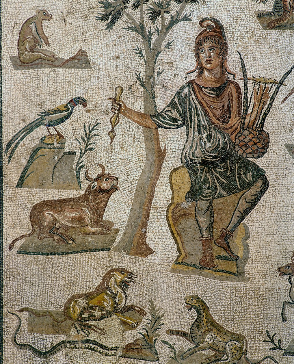 Orpheusz állatokkal körülvéve (részlet) alkotó: Roman Roman