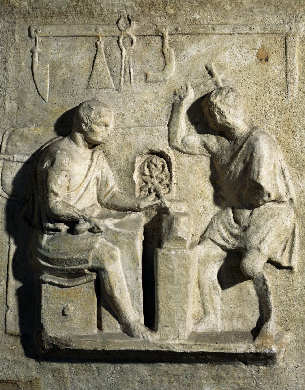 Kovácsok, dombormű, római civilizáció, 2. század alkotó: Roman