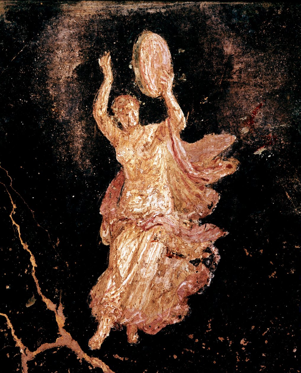 Táncos tamburával (freskó alkotó: Roman