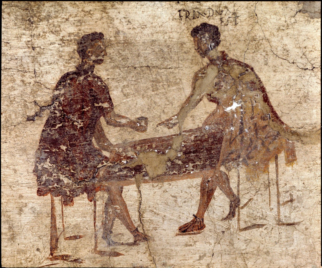 Kockajátékosok (freskó alkotó: Roman