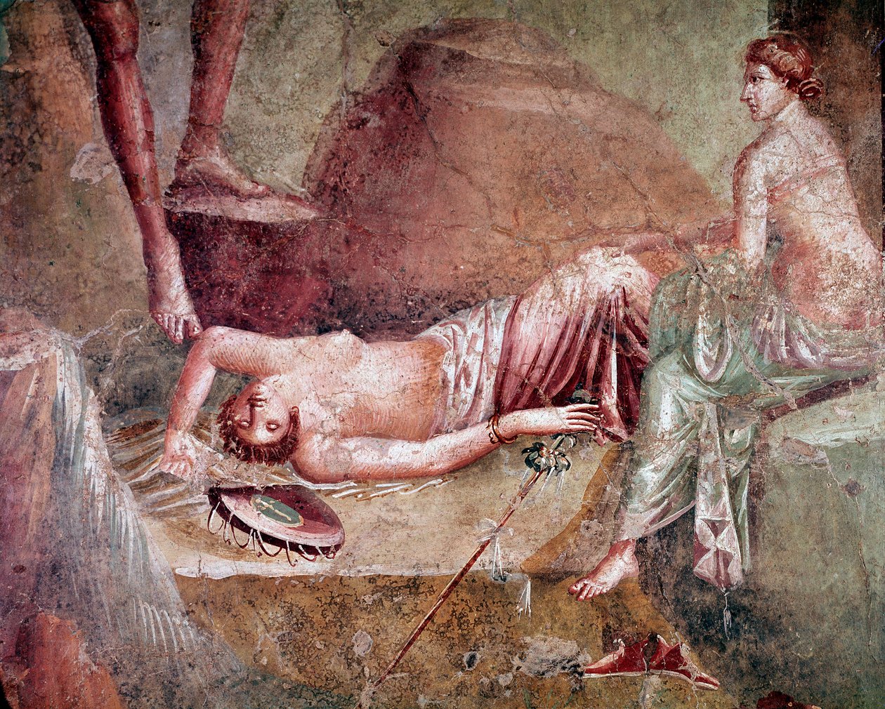 Részeg alvó maenád (freskó alkotó: Roman