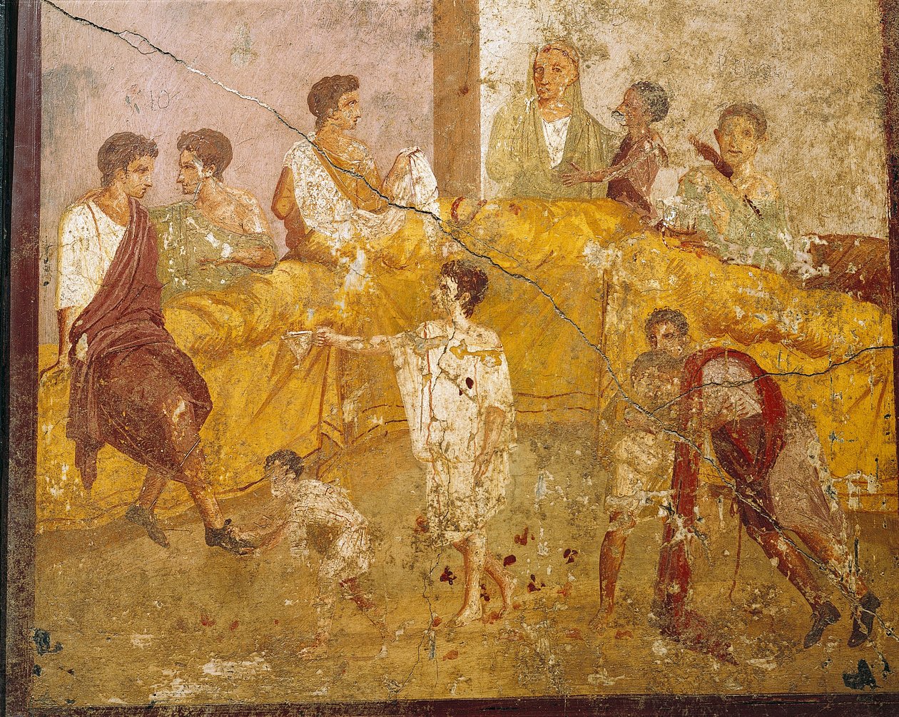 Ünnepi jelenet, Pompeiiből, Olaszországból alkotó: Roman
