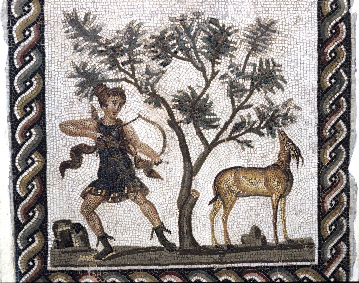 Vadászjelenet gazellával (mozaik) alkotó: Roman