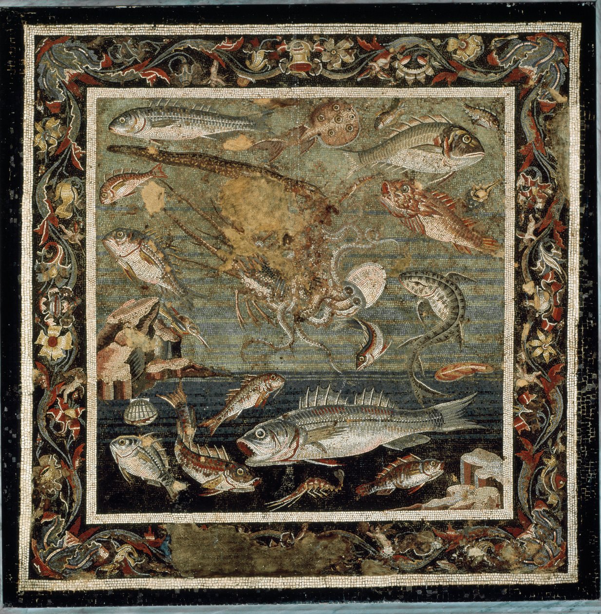 Tengeri élet (mozaik alkotó: Roman