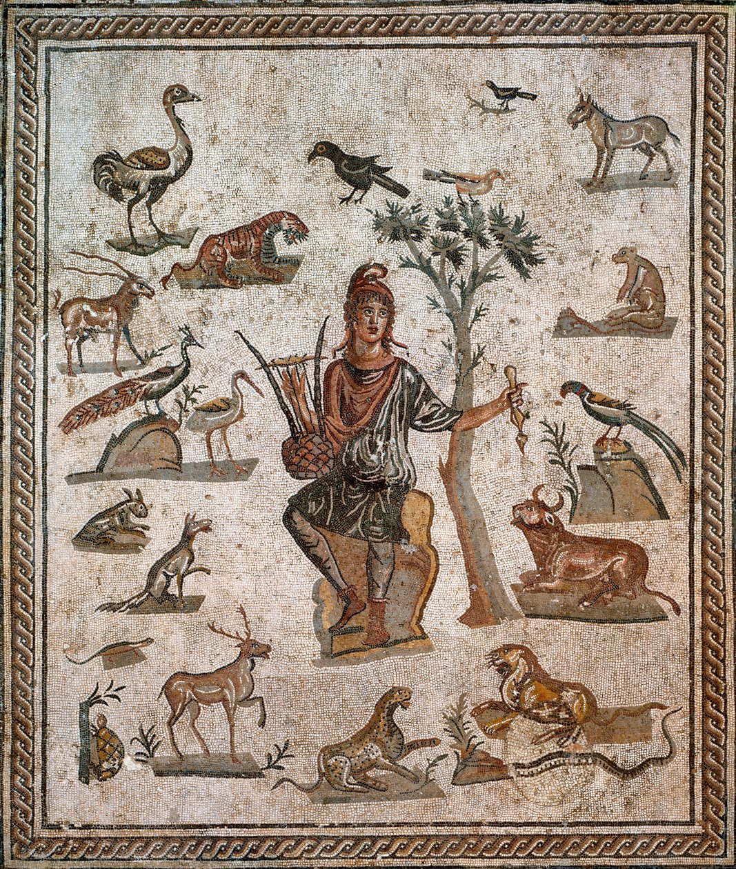 Orpheus állatokkal körülvéve, 2. század alkotó: Roman