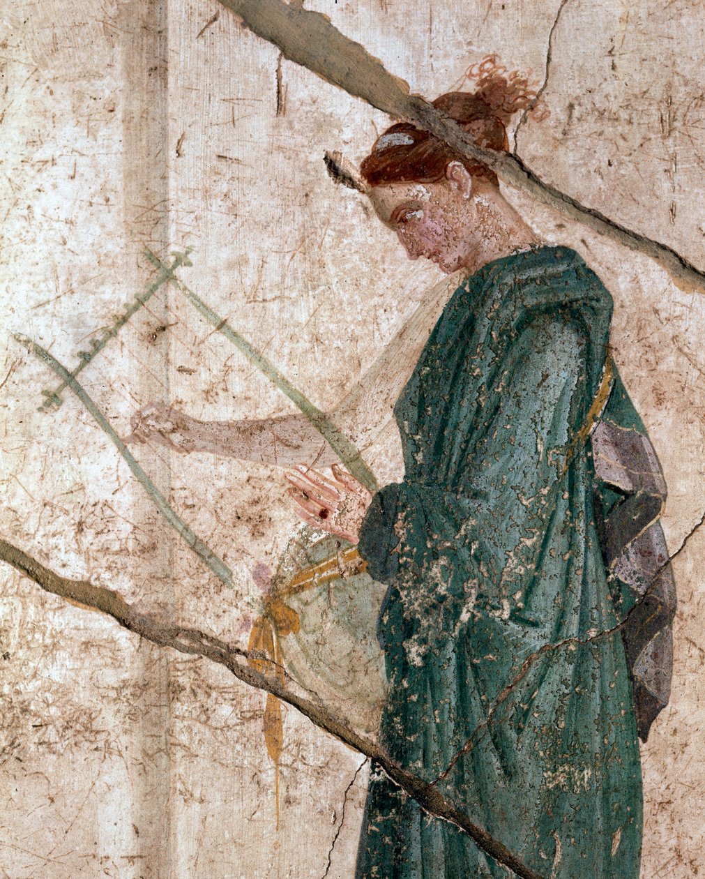 Pánzenész, a nimfák között (freskó alkotó: Roman