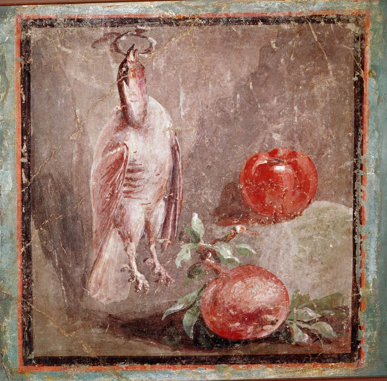 Fogoly és gránátalma (freskó alkotó: Roman