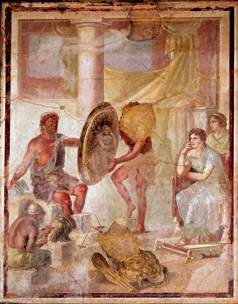 Thetis Vulkán kovácsművében (freskó alkotó: Roman