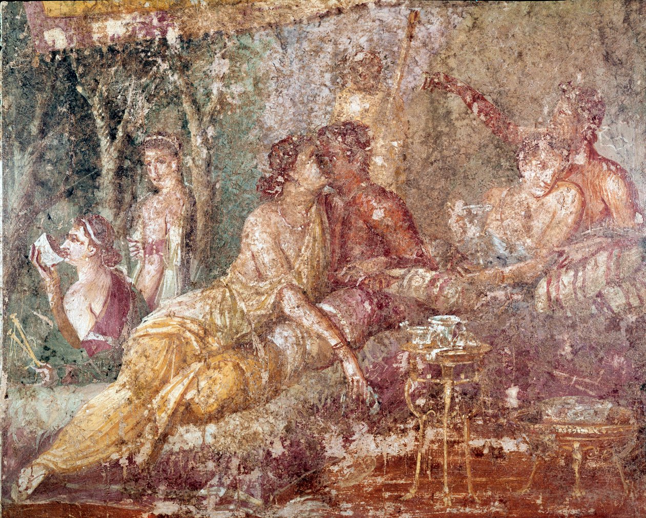 Triklinium, pár csók (freskó alkotó: Roman