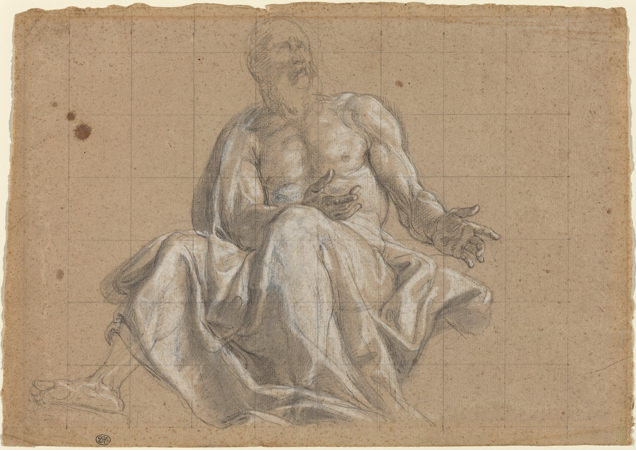Egy idős férfi klasszikus drapériákban alkotó: Roman 18th Century