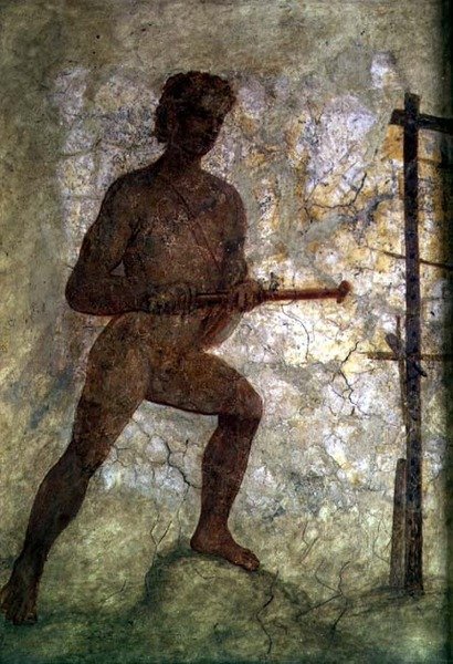 Akt férfialak (falfestmény) alkotó: Roman Roman