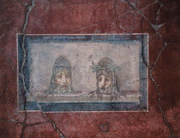 Két színházi maszk, Kr.e. 1. század – Kr.u. 79 alkotó: Roman Roman