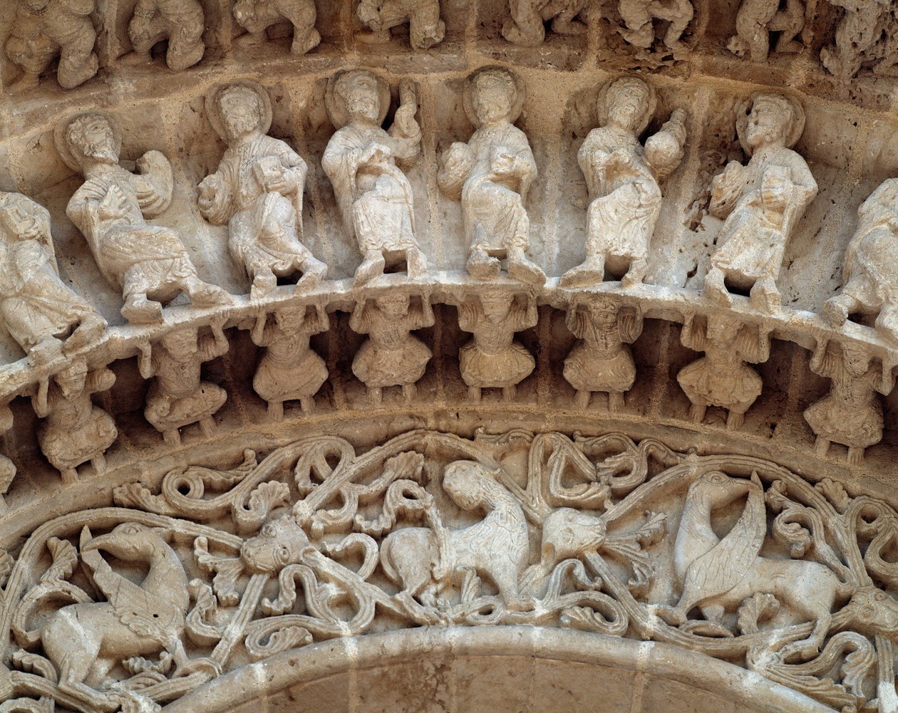 Részlet a déli portál szobrairól alkotó: Romanesque