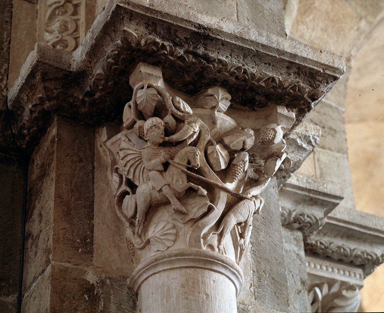 St Eustace vadászat (faragott tőke) alkotó: Romanesque