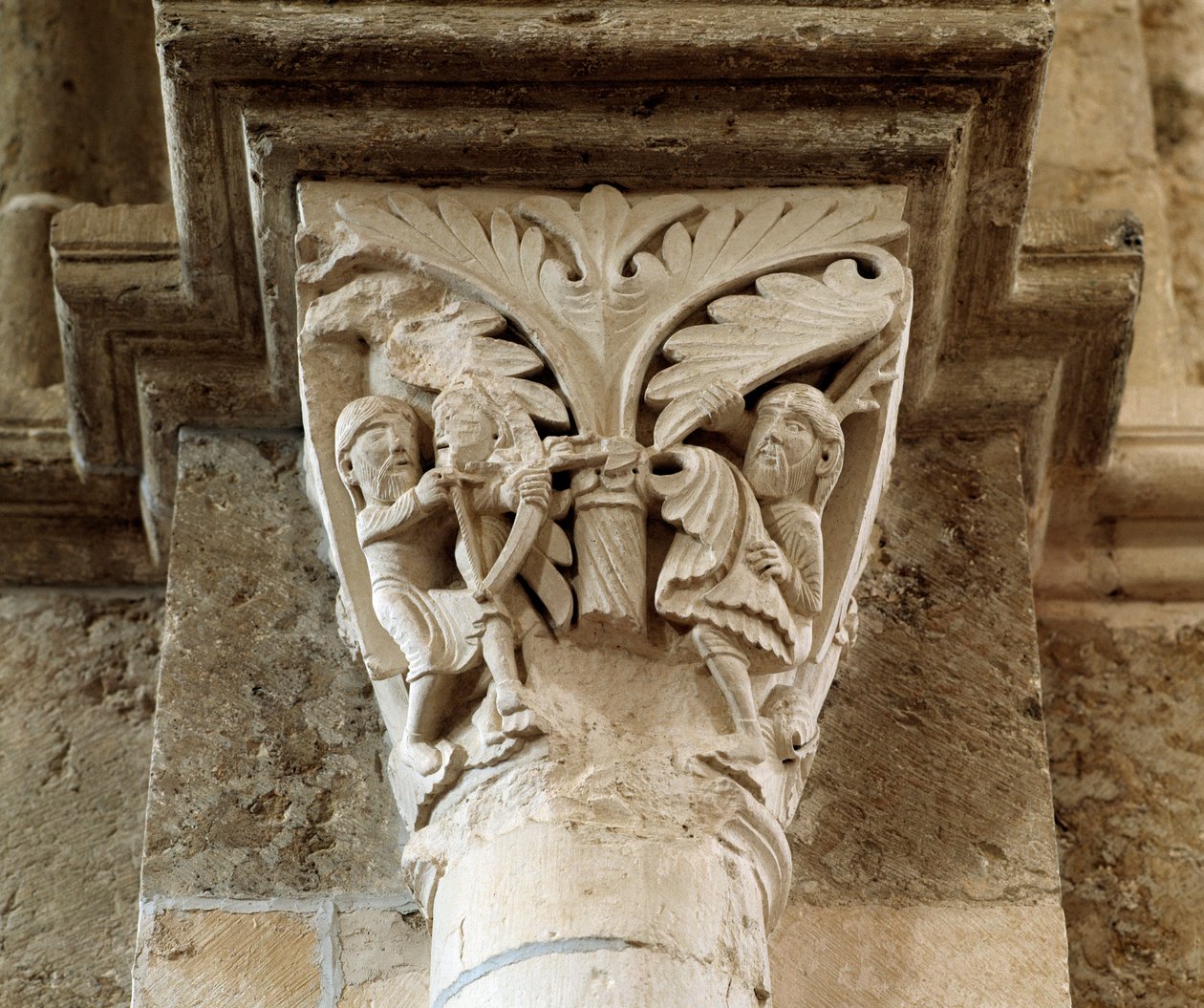 Káin halála (faragott tőke) alkotó: Romanesque