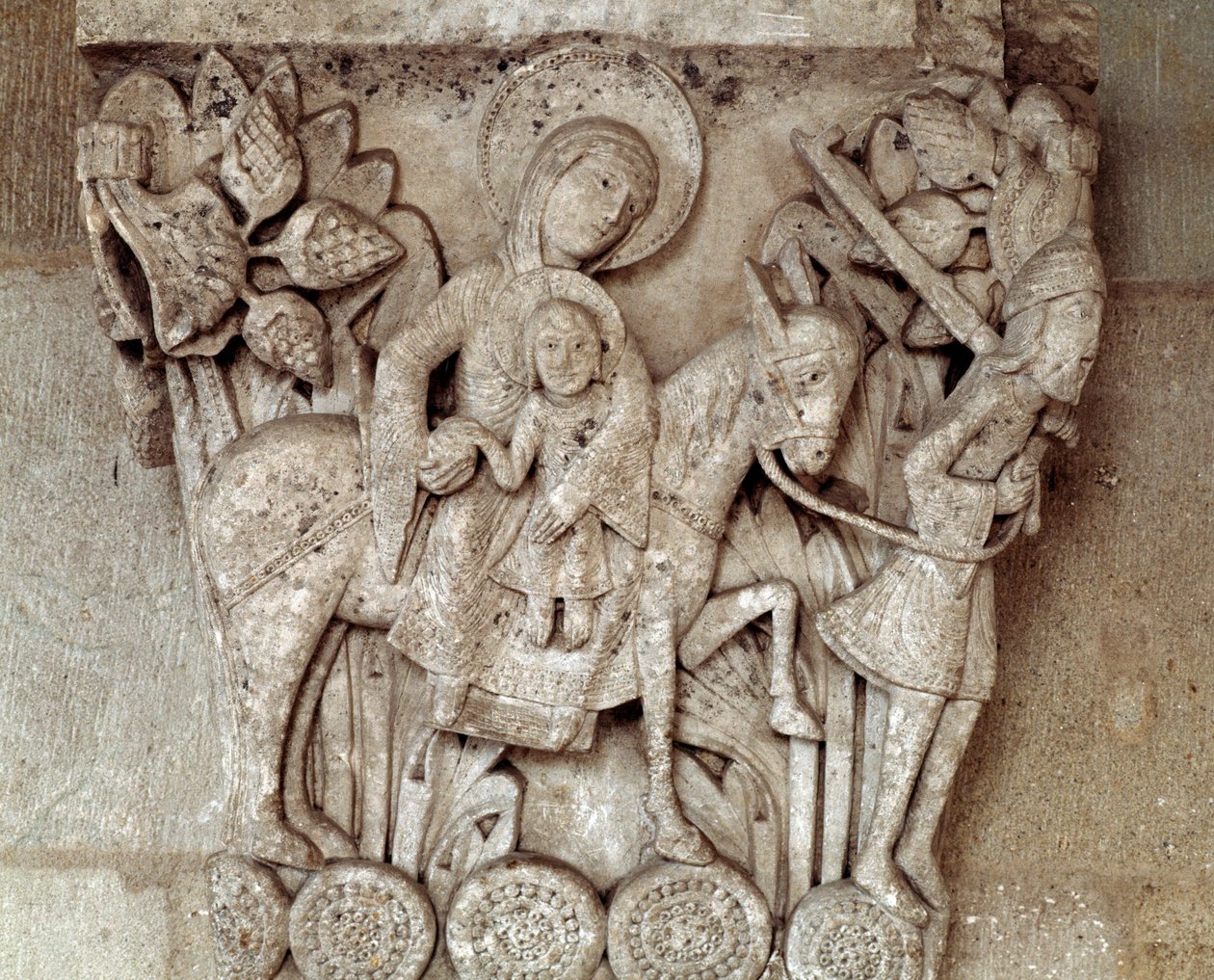 Repülés Egyiptomba (faragott főváros) alkotó: Romanesque