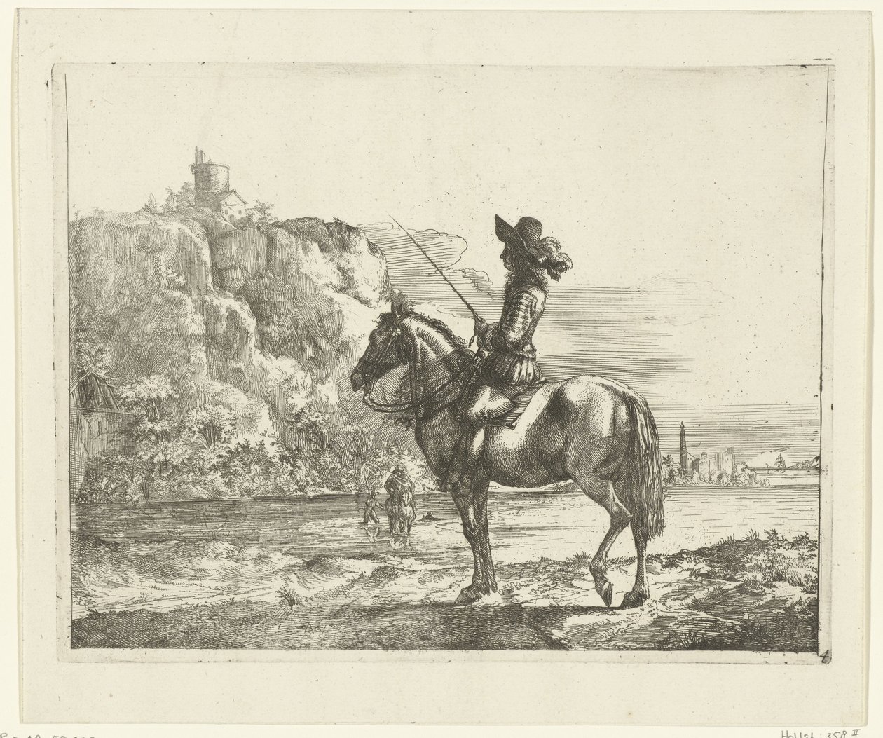 Lovas egy folyó mellett. alkotó: Romeyn de Hooghe (attributed to)