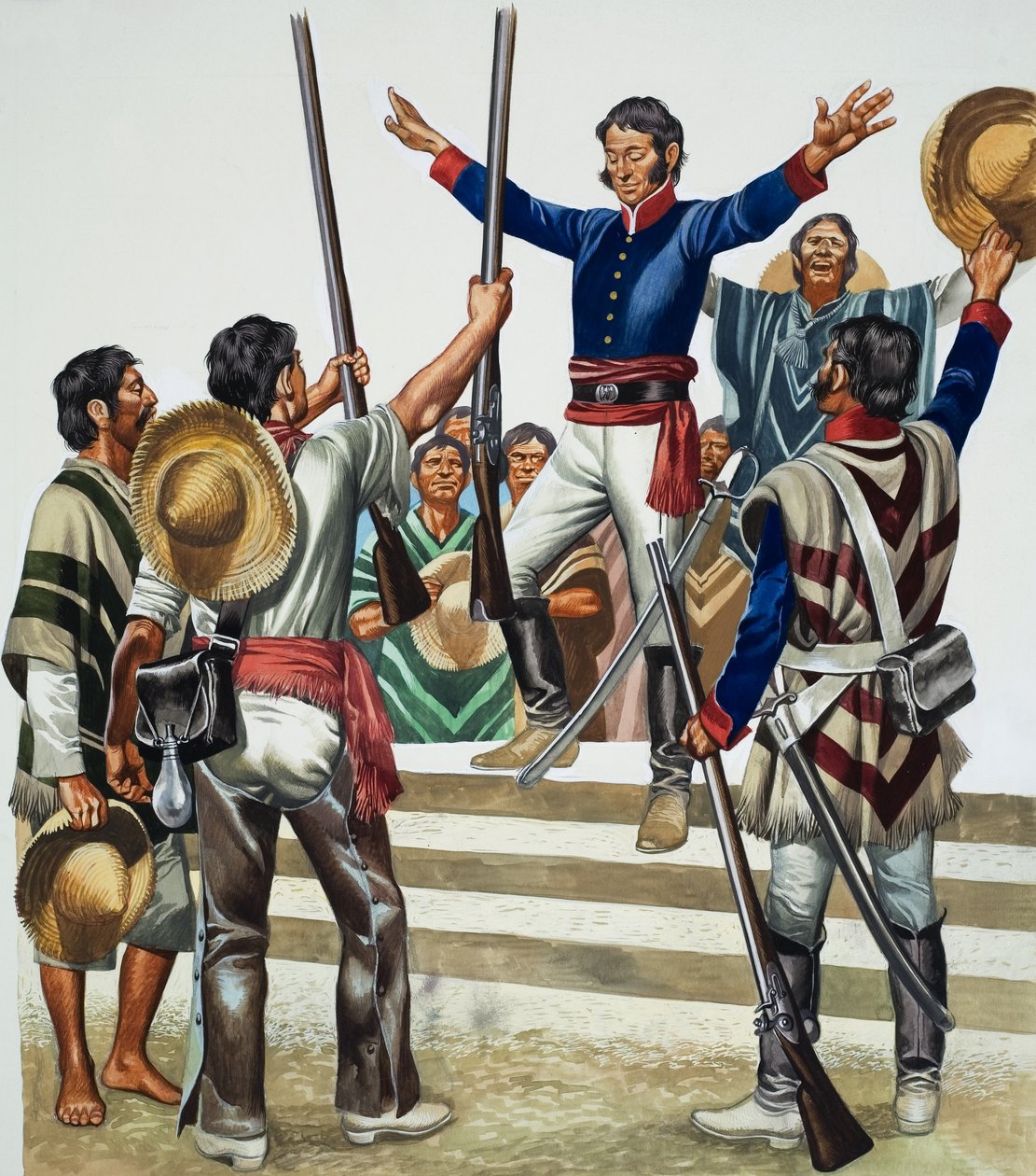 Agustin de Iturbide (1783-1824) (gouache, papír) alkotó: Ron Embleton
