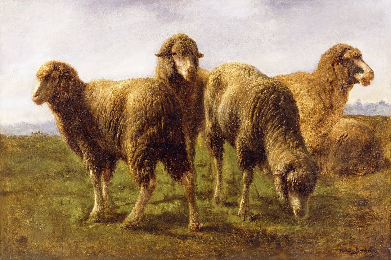 A réten legelő juhok, alkotó: Rosa Bonheur