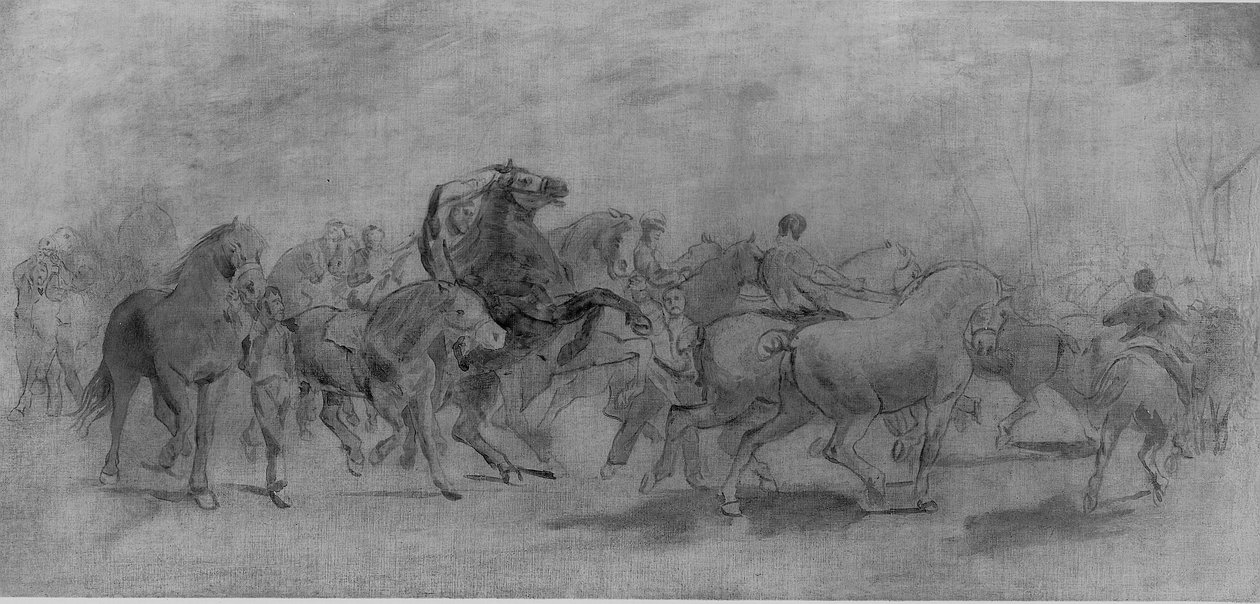 Tanulmány a lóvásár számára alkotó: Rosa Bonheur