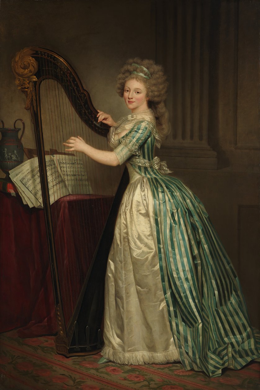Önarckép hárfával, 1791. alkotó: Rose Adelaide Ducreux